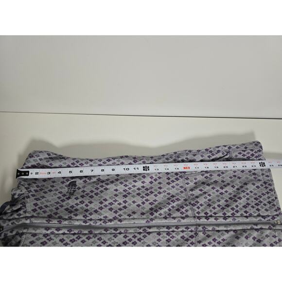 The North Face Womens Medium Grey Purple Fleece Hoodie Zip Jacket Layering Coat - Picture 6 of 9